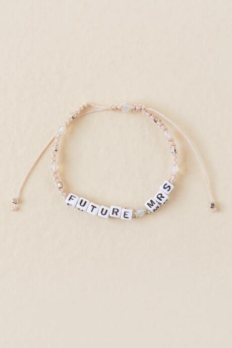 Francesca's Future Mrs Pull Tie Bracelet - Blush