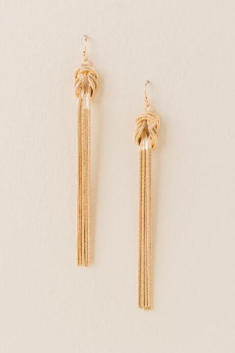 Francesca Inchess Zoe Chain Knot Tassel Earrings - Gold