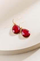 Francesca's Bree Faceted Teardrop Earrings In Burgundy - Burgundy