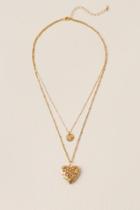 Francesca's Maura Layered Heart Necklace - Gold