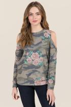 Francesca Inchess Marcie Rose Camo Terry Sweatshirt - Dark Olive