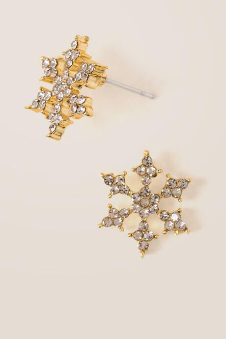Francesca's Snowflake Stud Earring - Crystal