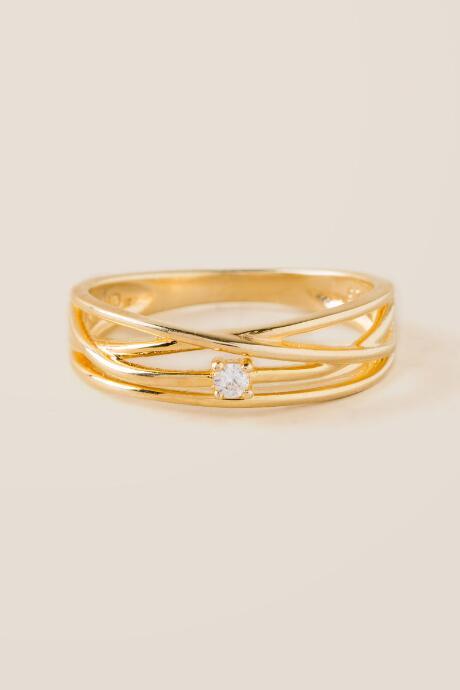 Francesca Inchess Audrey Crossed Bands Ring - Gold