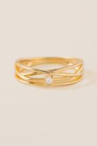 Francesca Inchess Audrey Crossed Bands Ring - Gold