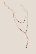 Francesca's Wendy Beaded Layered Necklace - Gray