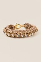Francesca's Ida Suede Braided Chain Bracelet - Taupe