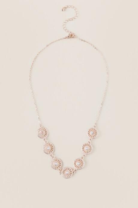 Francesca's Altamura Medallion Statement Necklace In Rose Gold - Rose/gold