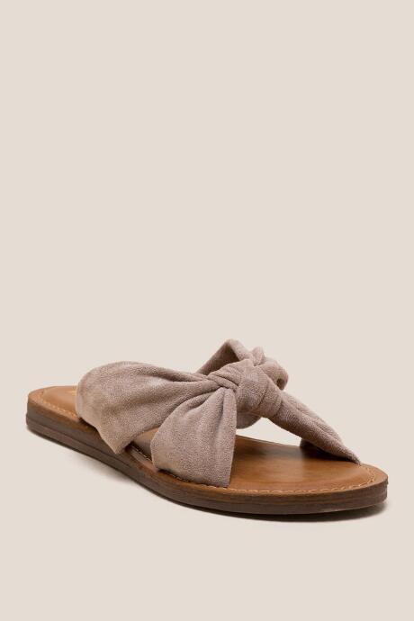 Francesca Inchess Mia Emilia Knotted Strap Slide - Beige