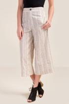 Francesca's Amil Striped Culottes Pants - Sand