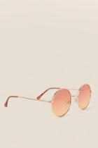 Francesca's Caylee Round Ombre Sunglasses - Pink