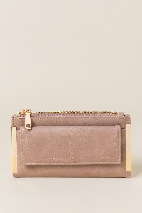 Francescas Amara Gold Metal Wallet - Mauve