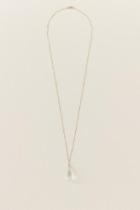 Francesca's Rosely Glass Teardrop Pendant Necklace - Clear