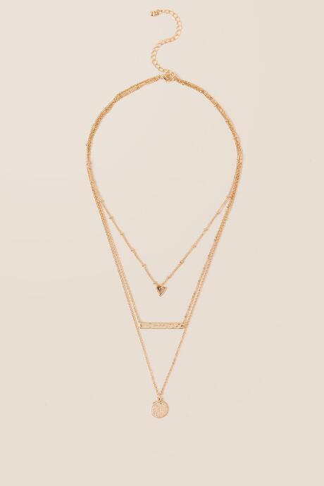 Francesca's Daphne Triple Layer Necklace - Gold
