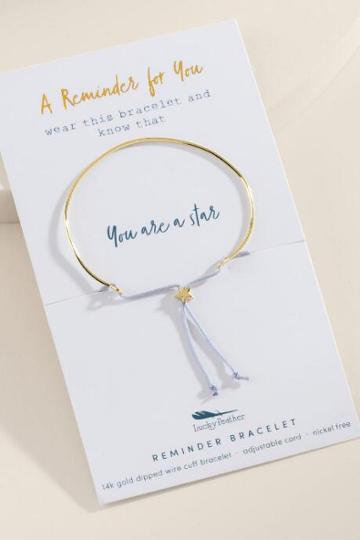 Lucky Feather Star Reminder Bracelet - Gold