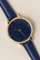 Francesca's Lacey Gold Star Watch - Navy