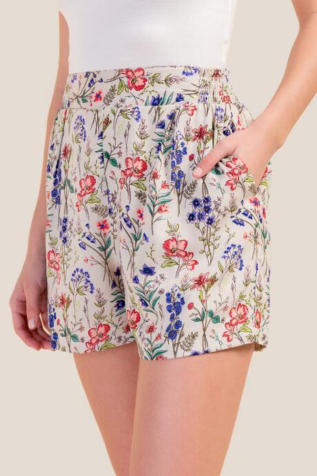 Francesca's Natalia Floral Soft Shorts - Sand