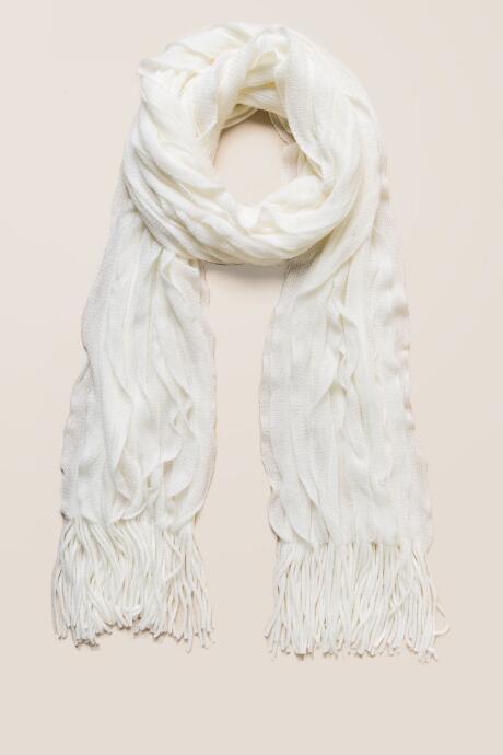 Francesca's Pauleen Ruffled Oblong Scarf - Ivory