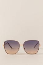 Francesca's Aspen Squared Aviator Sunglasses - Nude