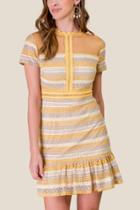 Francesca's Molly Lace Sheath Dress - Sunshine