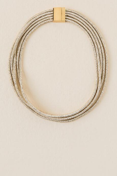 Francesca's Elyse Silver Thread Wrapped Necklace - Silver