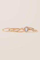 Francesca's Annie Crystal Ring Set - Gold