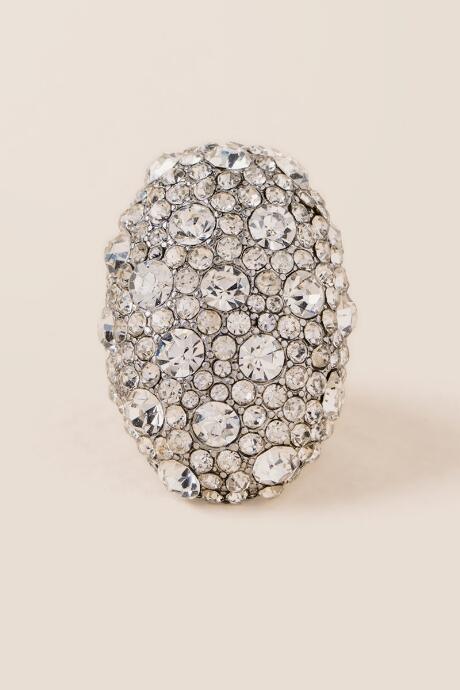 Francesca's Imani Oval Pav Dome Ring - Silver