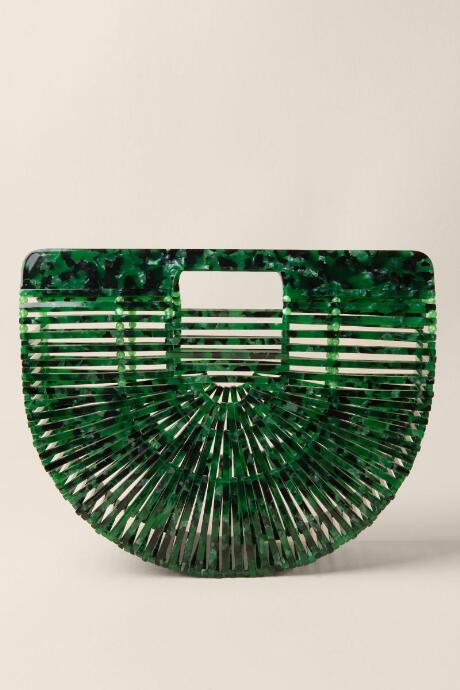 Francesca's Lela Marble Arc Clutch In Green - Green