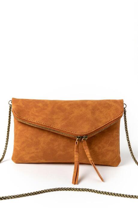 Francesca's Angie Angled Crossbody - Tan