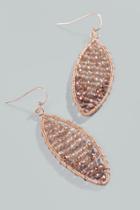 Francesca's Hartley Woven Beaded Marquis Earrings - Rose/gold