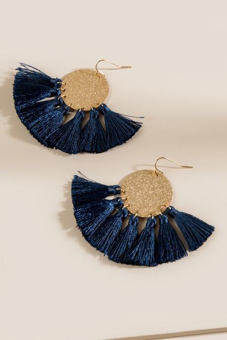 Francesca's Adelaide Tassel Earrings In Pine - Pine