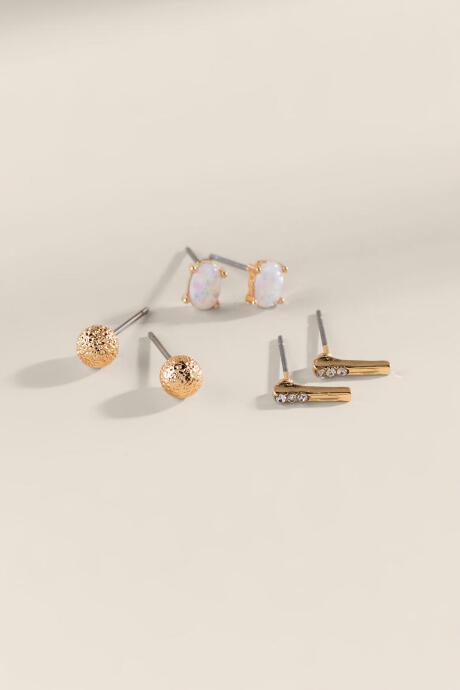 Francesca's Casey Opal Earring Stud Set - Iridescent
