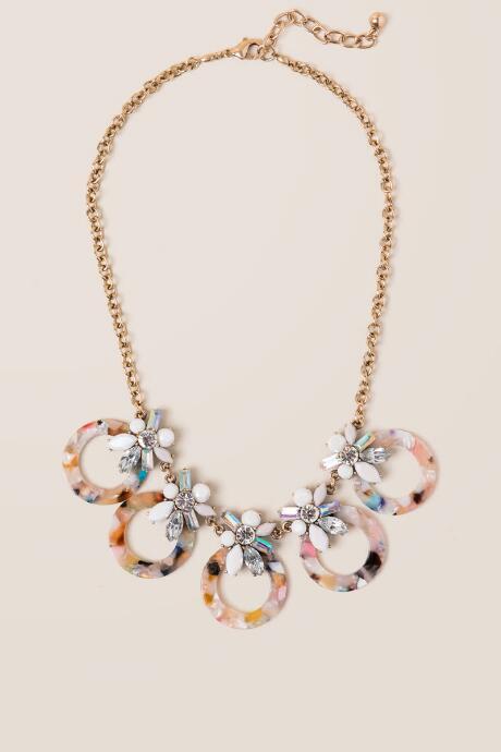 Francesca's Cleo Resin Statement Necklace - Multi