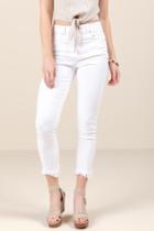 Francesca's Celia Frayed Jeans - White