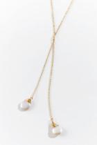 Francesca's Claire Freshwater Pearl Drop Lariat - Pearl