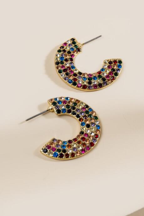 Francesca Inchess Montrose Rainbow Thick Hoops - Multi