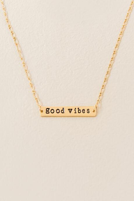 Francesca's Good Vibes Only Necklace - Gold