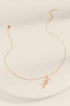 Francesca's Becca Two Tone Rose Pendant Necklace - Mixed Plating