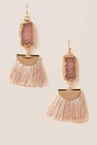 Francesca's Nadia Druzy Fan Earrings - Taupe
