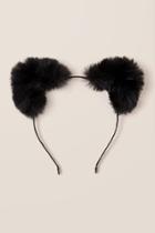 Francesca's Ava Faux Fur Cat Ear Headband - Black
