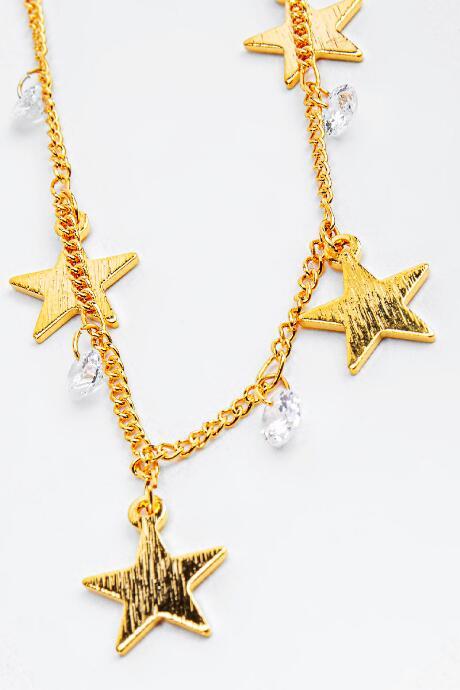 Francesca's Adaire Cz Star Drops Choker - Gold