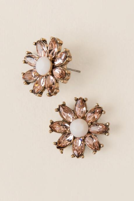 Francesca's Marcy Flower Stud Earring - Blush
