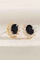 Francesca's Camille Cubic Zirconia Stud Earrings - Black