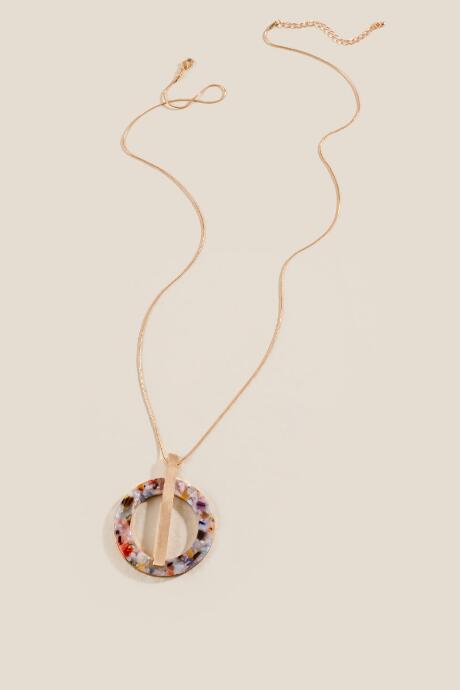 Francesca's Clara Circle And Bar Pendant Necklace - Multi