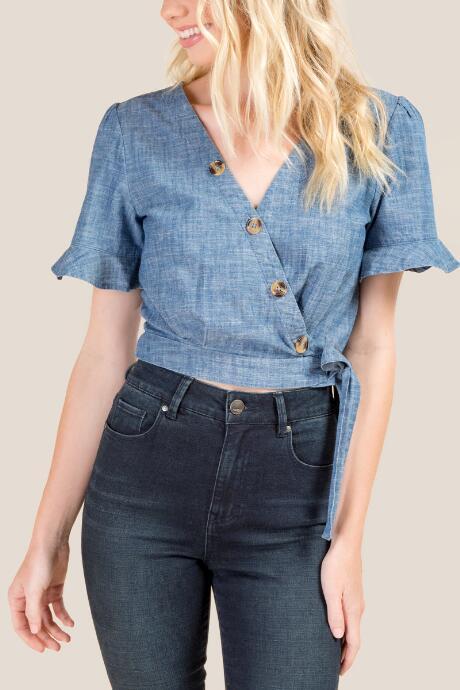 Francesca's Meredith Button Front Top - Lite