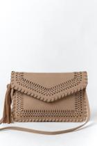 Francesca's Kelly Perforated Envelope Clutch - Taupe