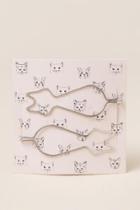 Francesca's Remy Cat Bobby Pins - Silver