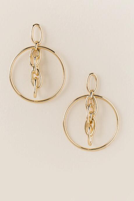 Francesca's Amari Circle Chain Drop Earring - Gold