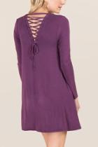 Alya Claressa Lattice Back Knit Dress - Purple