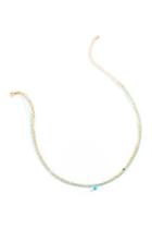 Francesca's Lacey Layered Bead Drop Choker - Turquoise