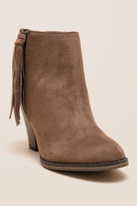 Mia Finnegan Braided Tassel Ankle Boot - Taupe